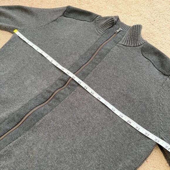 Arbor Way Zip Up Cotton Sweater Men's Size M Gray Mock Neck - Picture 4 of 9